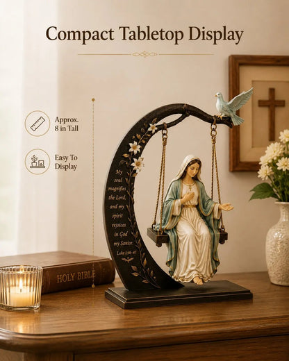 🙏 Blessed Virgin Mary Swing Statue – 7-Inch Faith-Inspired Resin Keepsake(3D)