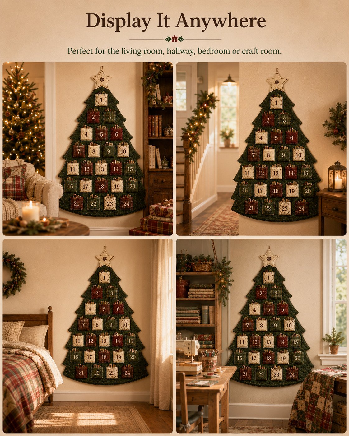 🔥Last Day 49% OFF - 🎄✨DIY 24-Pocket Fabric Christmas Advent Tree Kit(📦 Buy 2 Free Shipping)