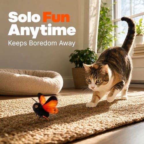 🎁2026 New Arrivals 49% OFF💥Smart Sensing Flapping Butterfly Toy for Cats – Auto-Motion Activation, Realistic Flutter & Endless Play 🦋