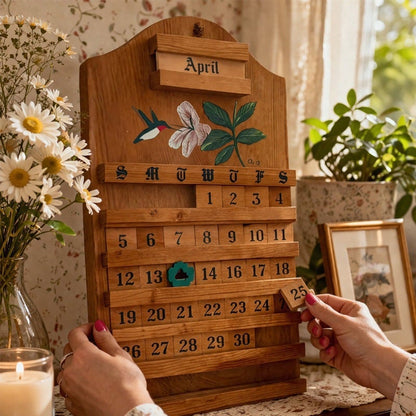 🎄 Festive Wooden Perpetual Calendar