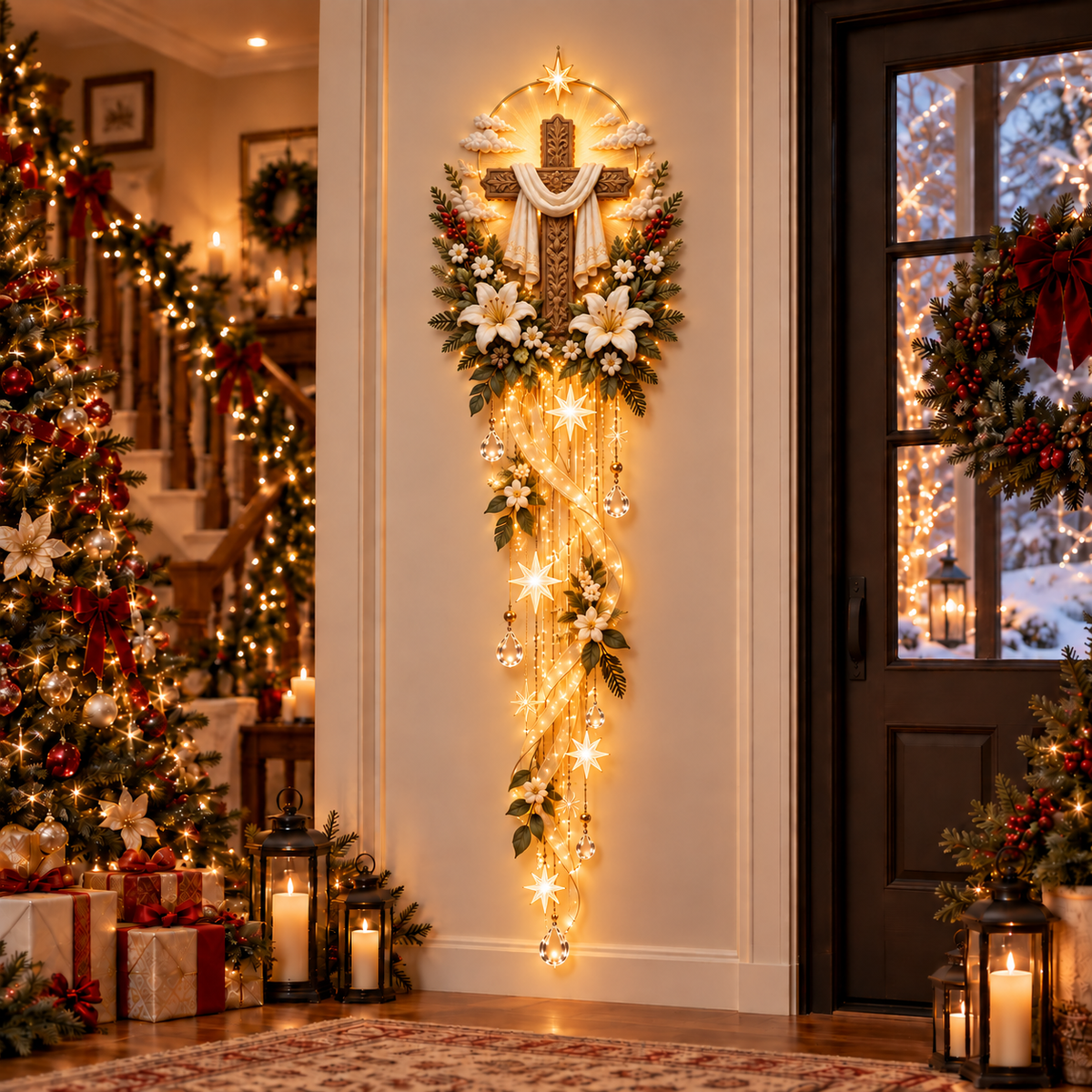 🔥Hot Sale 50% OFF -🌟 Nativity Starfall Wall Light – A Meaningful Christmas Glow