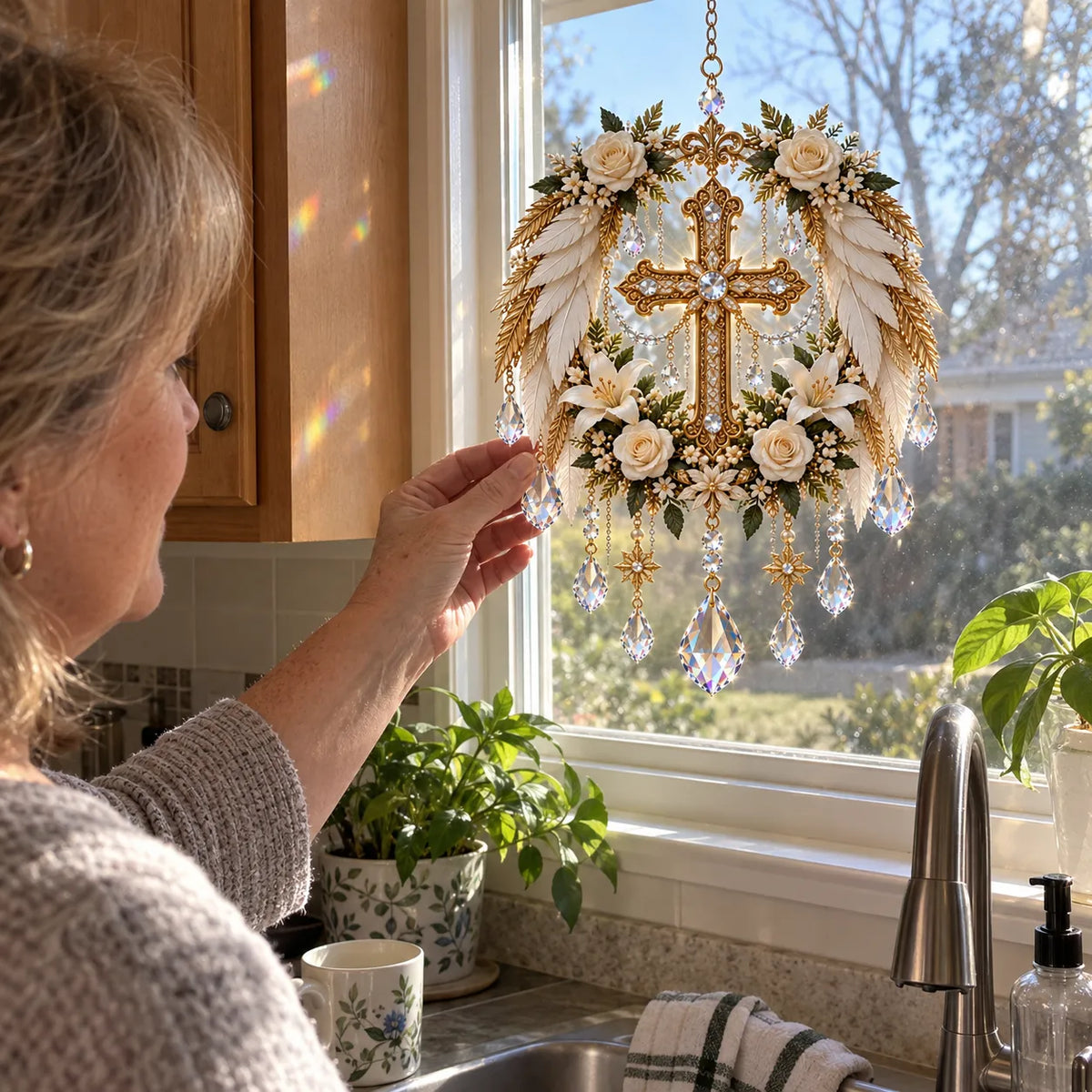✝️ Christian Crystal Suncatcher | 5 Faith-Inspired Window Designs with Cascading Rainbow Crystals ✨