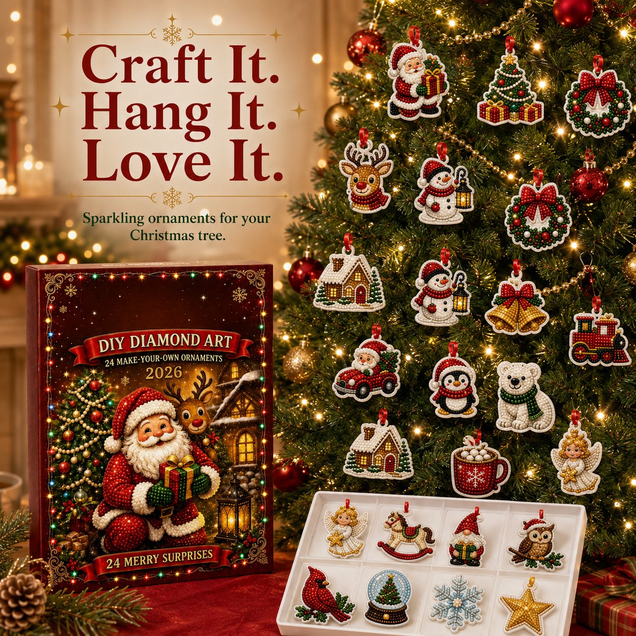 🔥Last Day 49% OFF - 🎄🎅 24 Christmas Ornaments To Make & Hang
