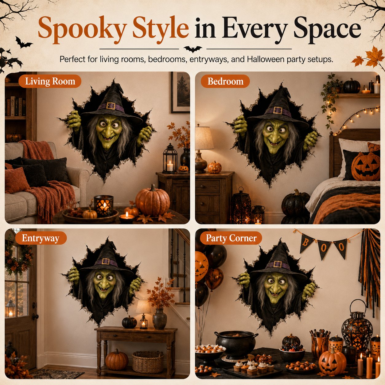Halloween Break-In 3D Wall Decals