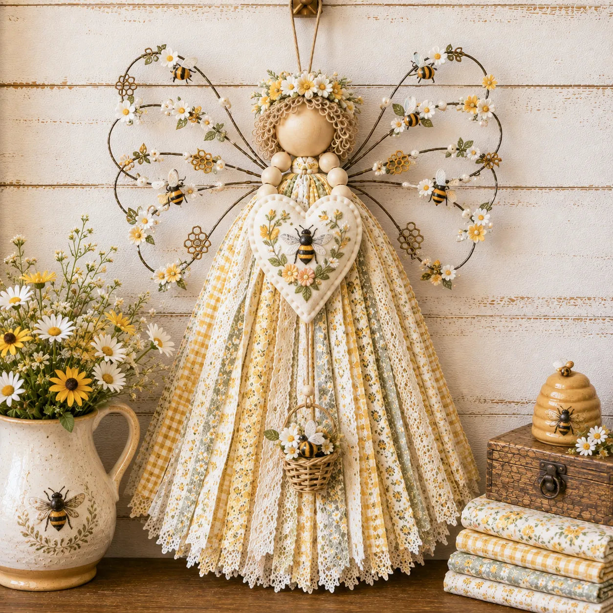 🔥LAST DAY 50% OFF - 🪽 Angel Fabric Hanging DIY Kit - Stitch a Little Blessing That Stays Forever