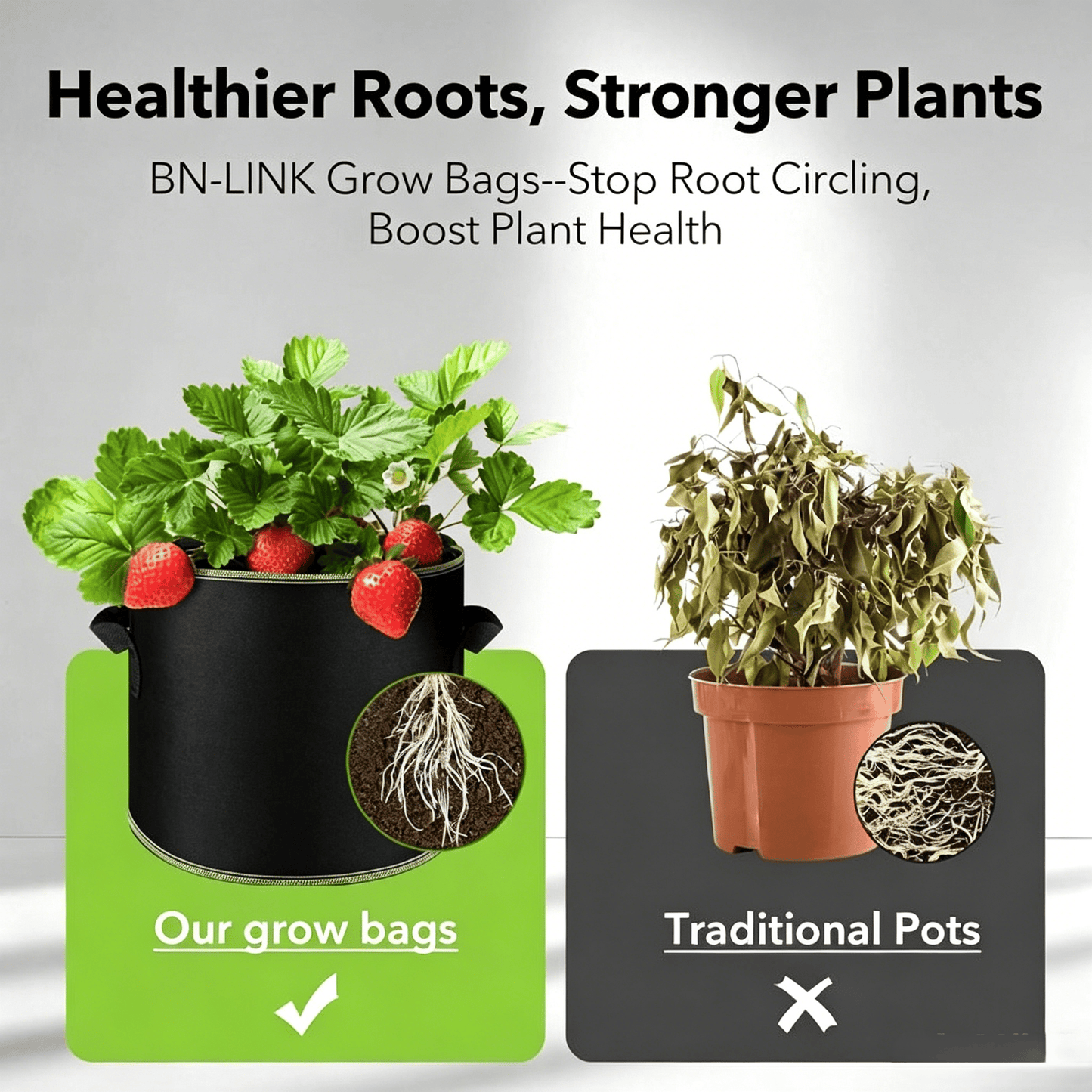 🪴🌱 5-Pack 5 Gallon Grow Bags – Heavy Duty Aeration Fabric Pots with Handles for Vegetables, Flowers & Fruits 🪴
