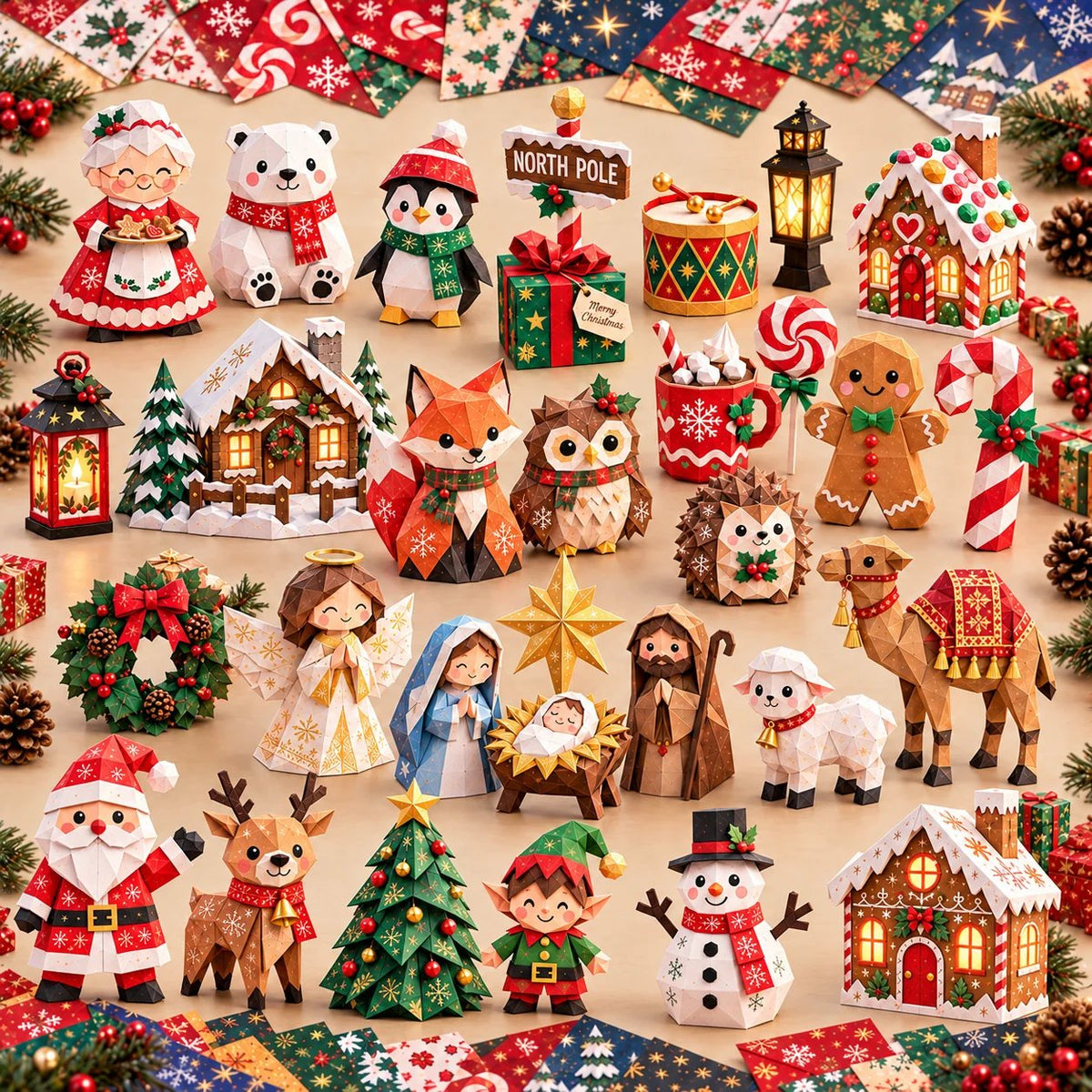 🧘Relaxing & Beginner-Friendly- 3D DIY Paper Christmas(💕Step-by-Step Guide Included)