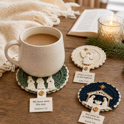 🔥LAST DAY 49% OFF - 🧶Nativity Crochet Coaster DIY Kit