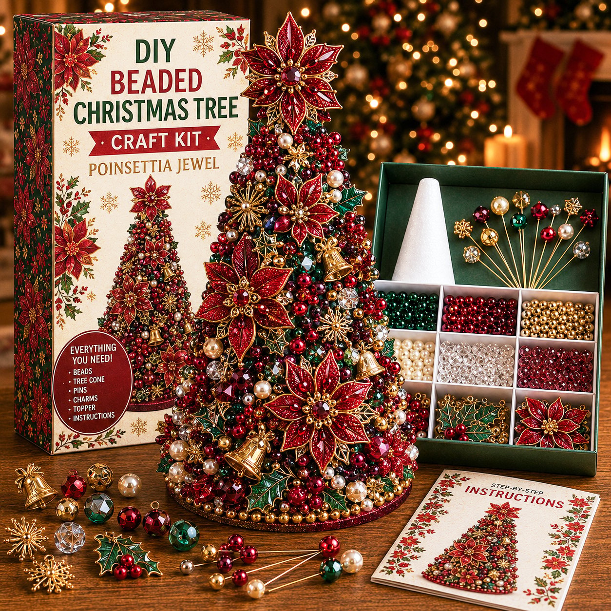 🔥Last Day 49% OFF - 🎄✨ DIY Beaded Christmas Tree Craft Kit(📦Buy 3 Free Shipping)