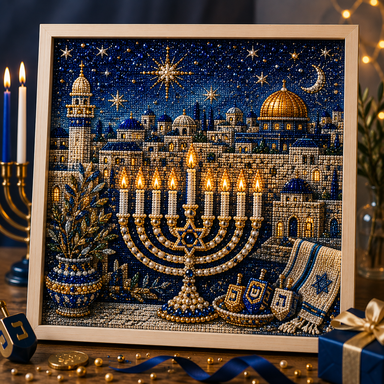 💙 50% OFF Festival of Lights Sale - DIY Hanukkah Pearl Art Kit ✨