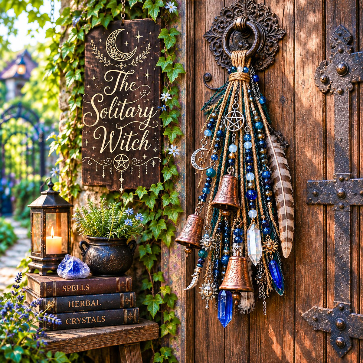 🔮Witchy Door Charm | Bells, Crystals & Celestial Hanging Decor