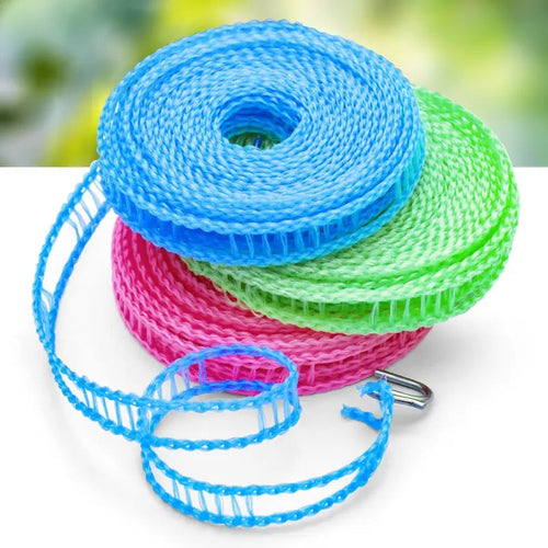 🔥Clothesline for Outside, Adjustable Clothes line,Windproof Clothesline with Hooks, Indoor and Outdoor Laundry and Drying Lines,Ideal Camping & Travel Essentials