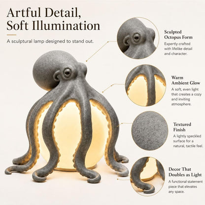 🎁🎉Last Day 49%OFF🌟🐙 Ocean Sculpture Octopus Ambient Table Lamp
