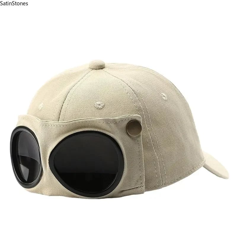 White Korean Pilot Baseball Cap