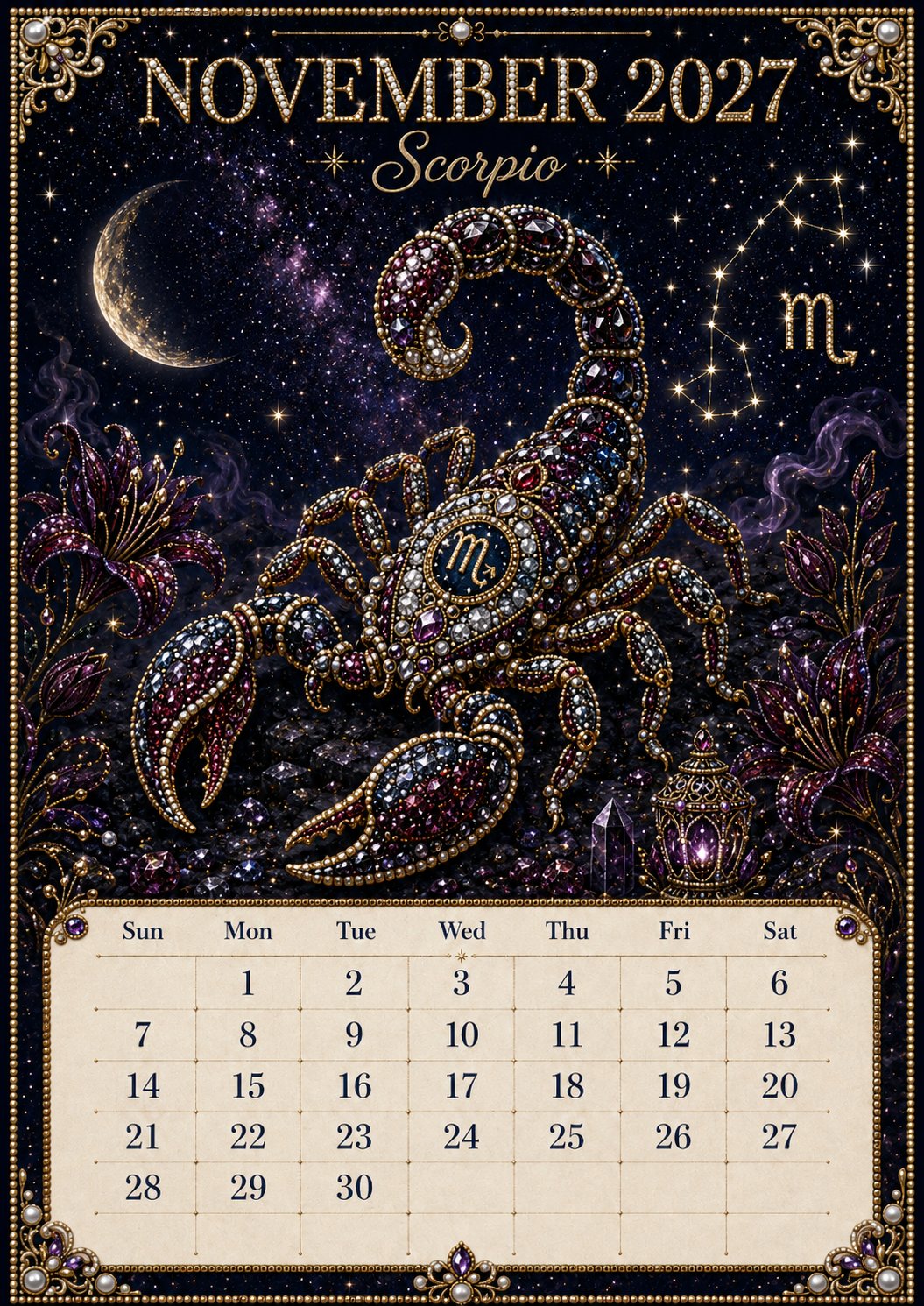 🌙 Beginner-Friendly 2027 Twelve Zodiac Bead Art Calendar Kit | Complete Kit with Zodiac Design Base, Decorative Beads & Step-by-Step Guide Included 💕