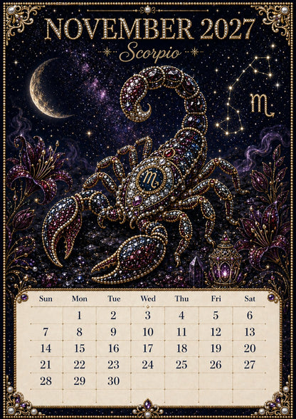 🌙 Beginner-Friendly 2027 Twelve Zodiac Bead Art Calendar Kit | Complete Kit with Zodiac Design Base, Decorative Beads & Step-by-Step Guide Included 💕