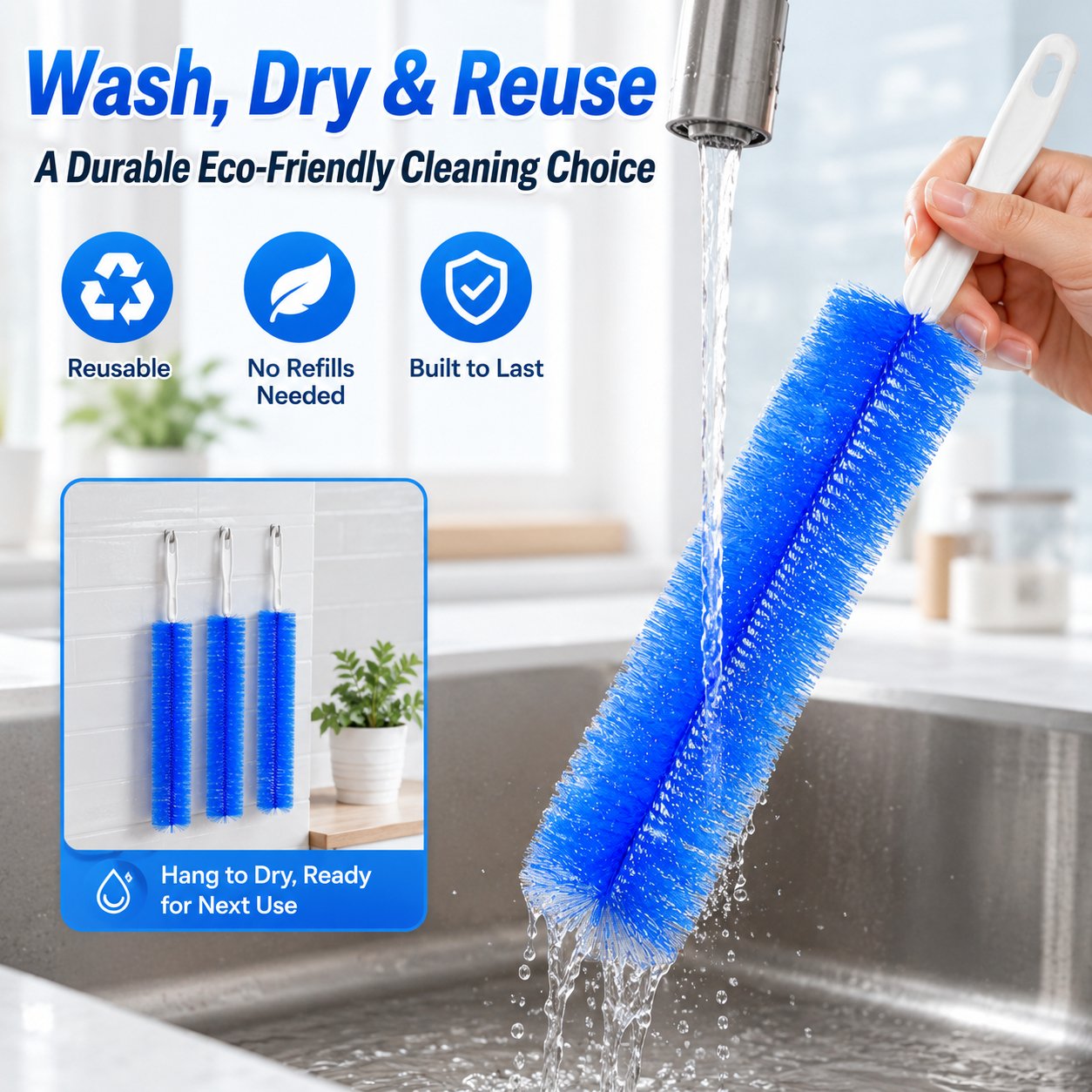 Bendable Microfiber Head, Reusable Dust Remover ✨