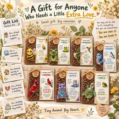 💌 Emotional Support Glass Animal Gift Set | 7 Meaningful Designs with Encouragement Card & Gift-Ready Packaging ✨