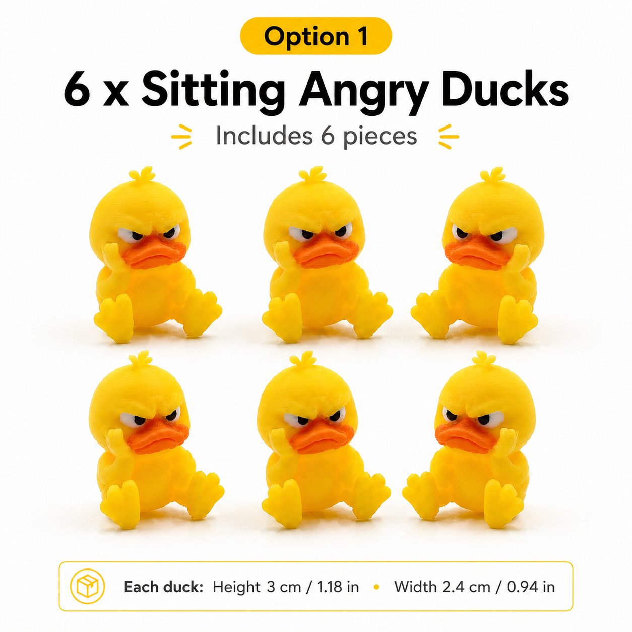 😠 Angry Duck Desk Figurine — Add a Tiny Attitude to Your Space! 🐥