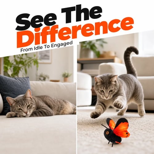 🎁2026 New Arrivals 49% OFF💥Smart Sensing Flapping Butterfly Toy for Cats – Auto-Motion Activation, Realistic Flutter & Endless Play 🦋