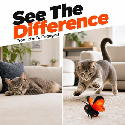 🎁2026 New Arrivals 49% OFF💥Smart Sensing Flapping Butterfly Toy for Cats – Auto-Motion Activation, Realistic Flutter & Endless Play 🦋