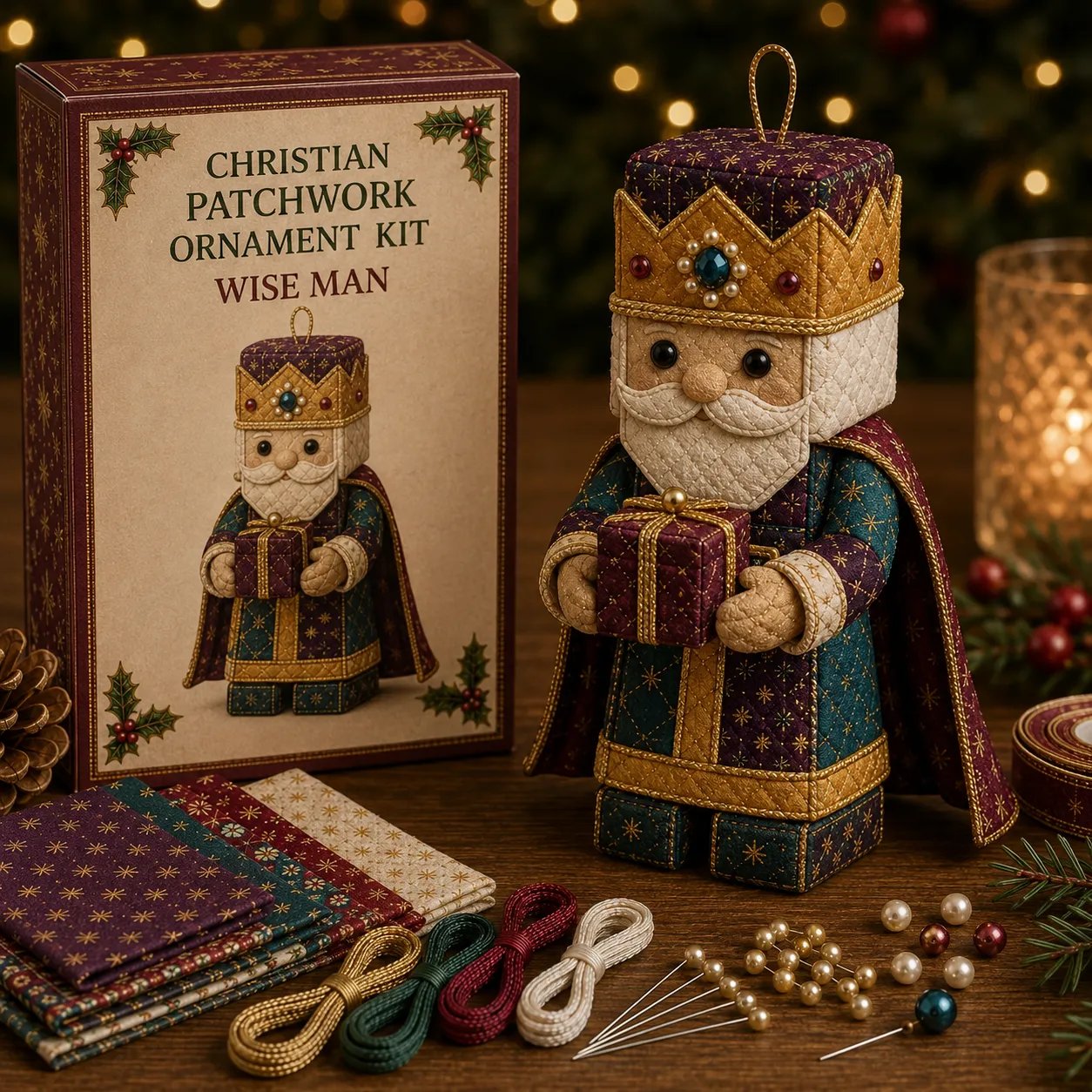 🔥HOT SALE🔥⏳ Last Day 49% OFF – ✝️ Beginner-Friendly DIY Christian Block Figure Patchwork Ornament Kit Collection | Complete Kit with Pre-Cut Fabrics, Padded Ornament Form & Step-by-Step Guide Included 💕