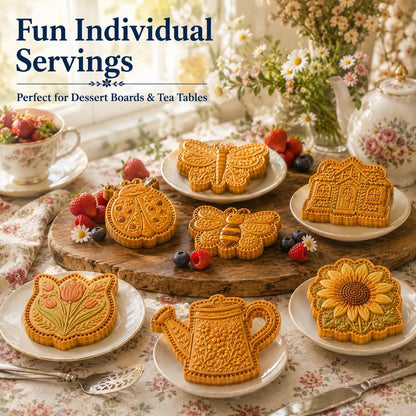⏳ Last Day 49% OFF – 🌸 8-Design Spring Garden Mini Pie Mold Collection | Reusable Embossed Molds for Shaping Detailed Bee, Butterfly, Ladybug, Sunflower, Cottage & More 🥧✨