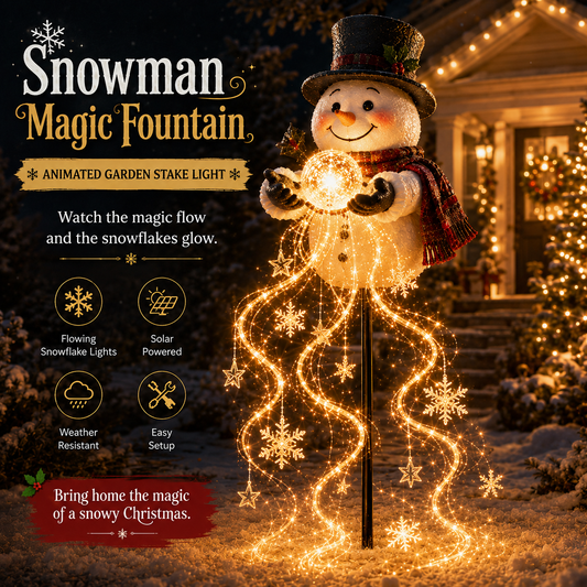 🎄Last Day 60% OFF🎄 Snowman Magic Fountain™-Flowing Snowflake LED Christmas Garden Light❄️