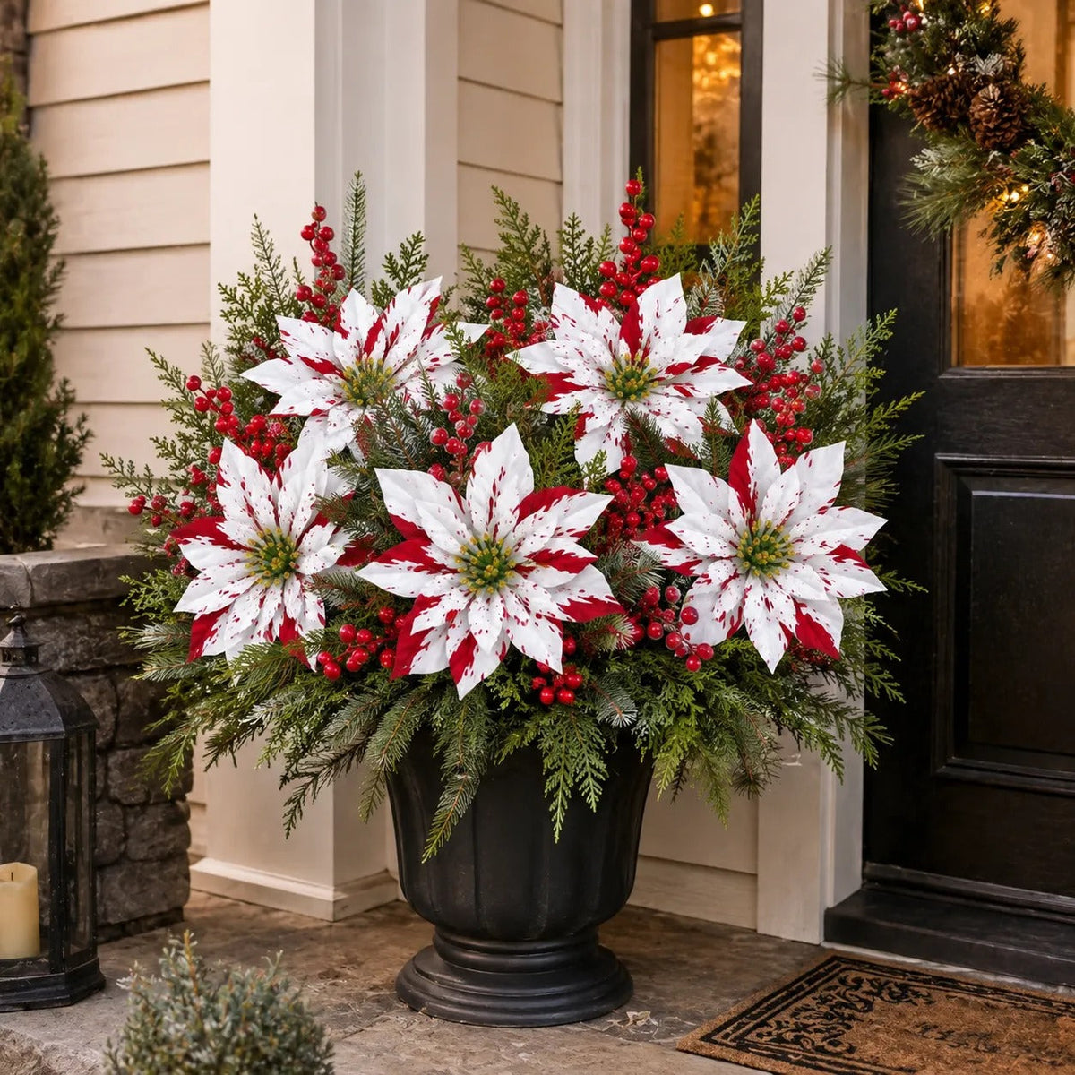 🔥 Last Day 50% OFF - Artificial Poinsettia Potted Plant Insert