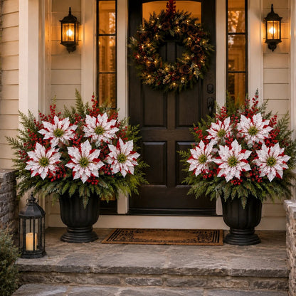 🔥 Last Day 50% OFF - Artificial Poinsettia Potted Plant Insert
