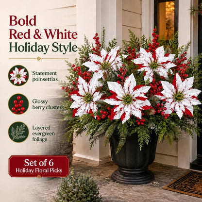 🔥 Last Day 50% OFF - Artificial Poinsettia Potted Plant Insert