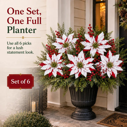 🔥 Last Day 50% OFF - Artificial Poinsettia Potted Plant Insert
