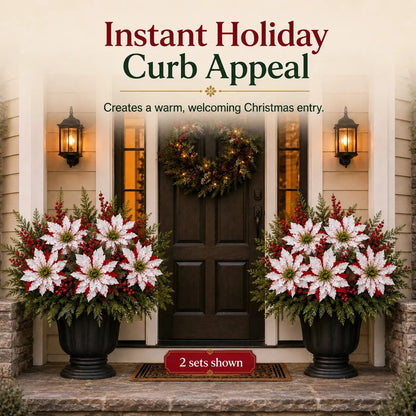 🔥 Last Day 50% OFF - Artificial Poinsettia Potted Plant Insert