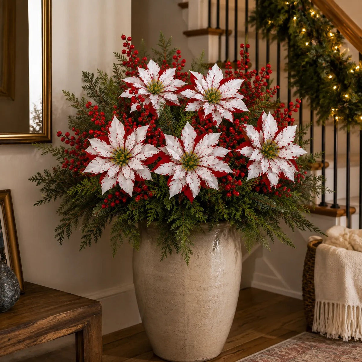 🔥 Last Day 50% OFF - Artificial Poinsettia Potted Plant Insert