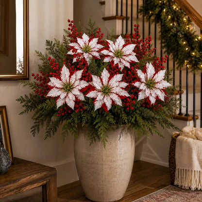 🔥 Last Day 50% OFF - Artificial Poinsettia Potted Plant Insert