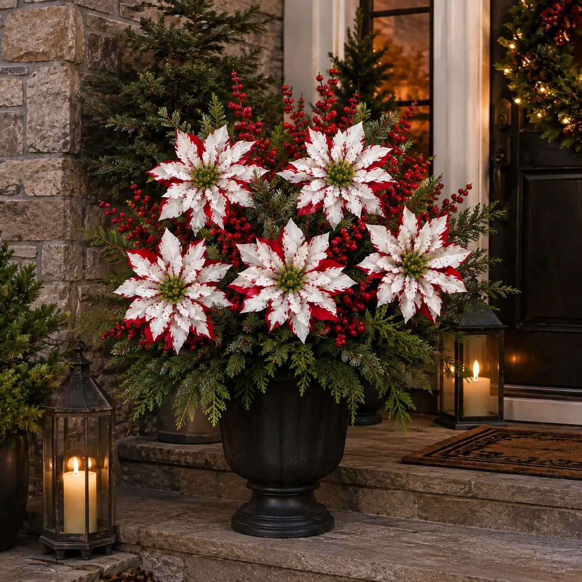 🔥 Last Day 50% OFF - Artificial Poinsettia Potted Plant Insert