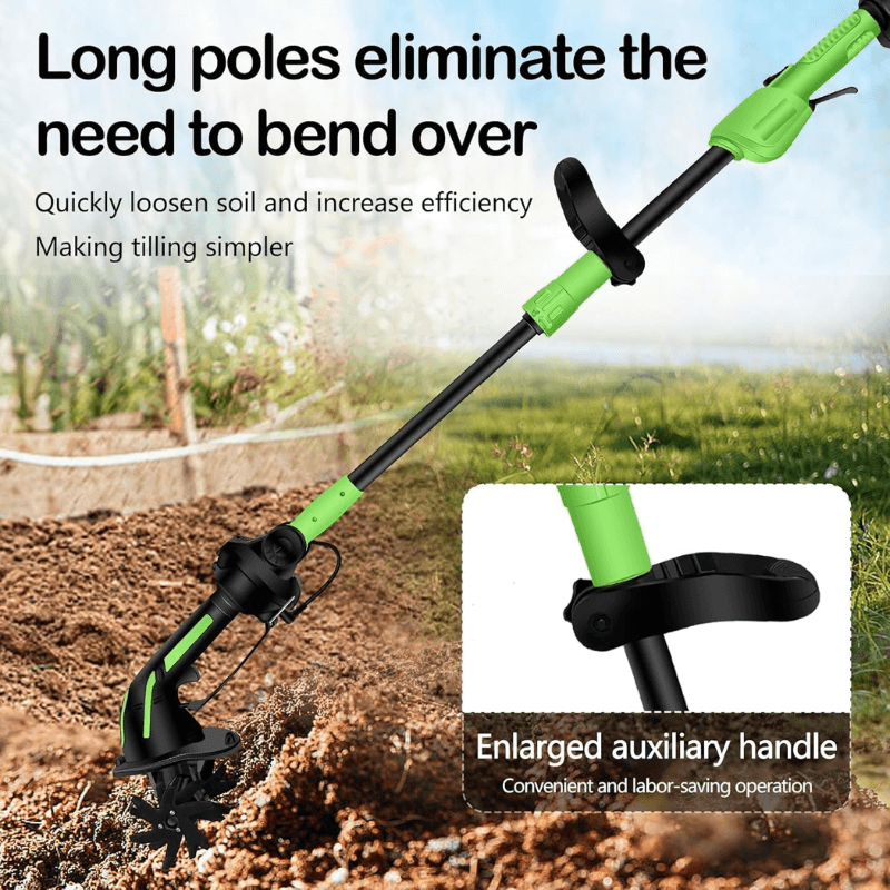 Zavrlygoods™ Multifunctional 2-in-1 Cordless Tiller & Cultivator with Telescopic Pole