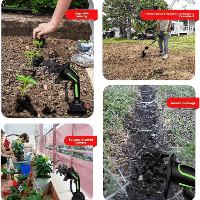 Zavrlygoods™ Multifunctional 2-in-1 Cordless Tiller & Cultivator with Telescopic Pole