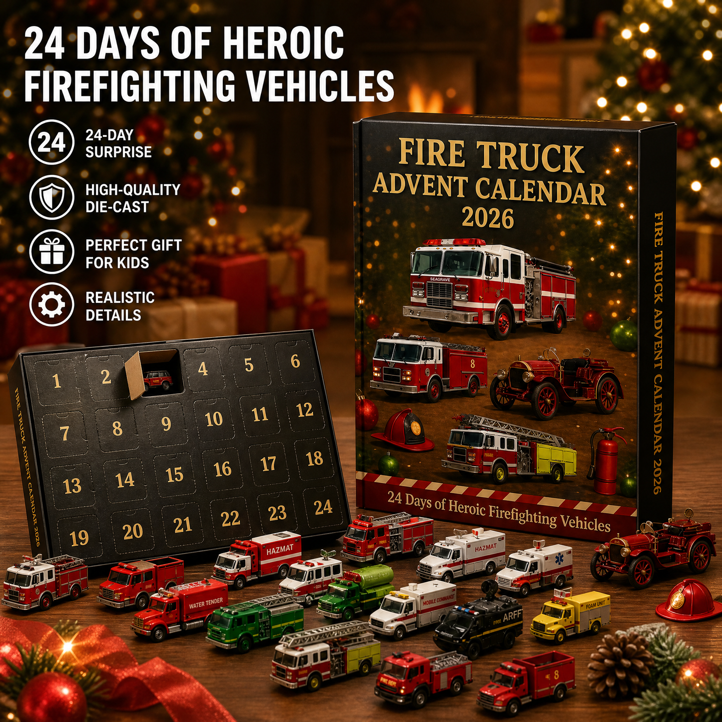 🎄 Firefighter Advent Calendar 2026 | 24 Fire Truck Christmas Surprises