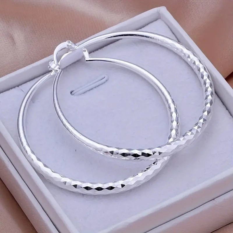 🎉BUY 1 GET 1 FREE🎁Diamond-Cut Hoop Earrings for Women – Elegant, Sparkling 💎