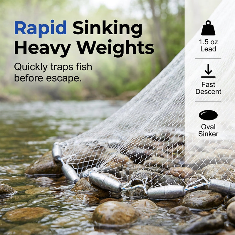 Rapid sinking cast net