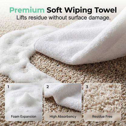 🔥Limited Time Promotion 50% OFF🔥Waterless Carpet Foam Stain Remover with Towel