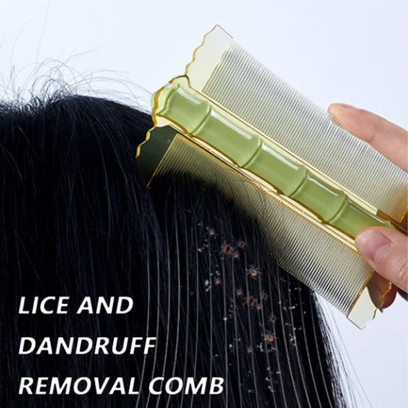🎋 50% OFF 🌿 Bamboo Double-Sided Fine Tooth Comb – Removes Dandruff & Helps Remove Lice | Ergonomic Grip