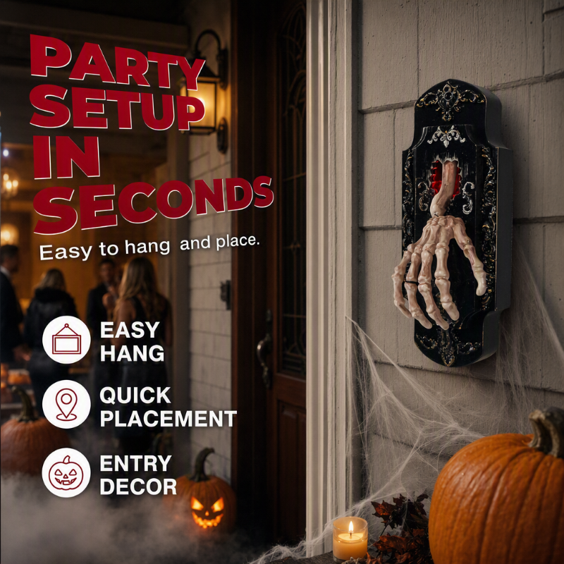 Spooky Skull Door Bell Hanging Decoration