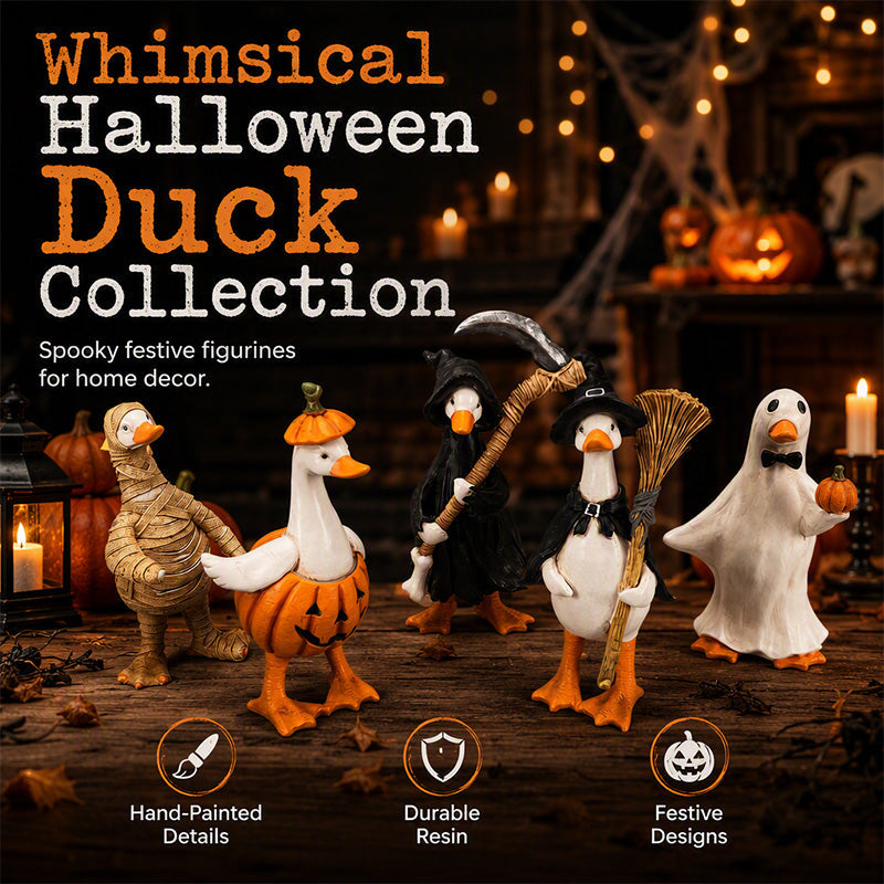 🎃🦇Spooky Duck Set – Hand-Painted, 5 Characters, Weather-Resistant