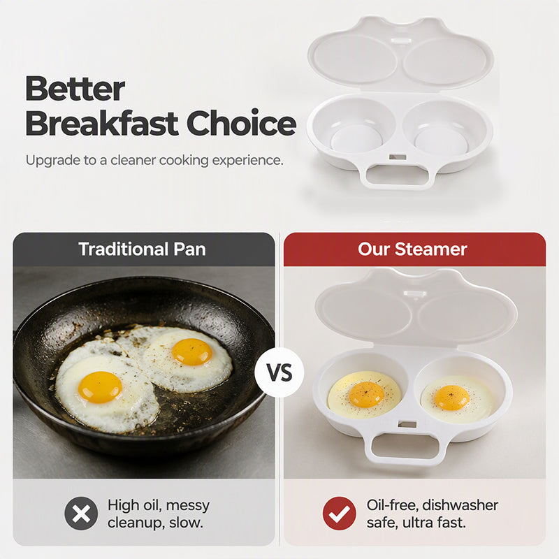 Egg poacher with lid and handle